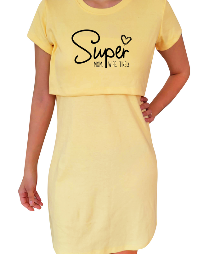 Vestido Camisón maternidad-lactancia mc. Super Wife