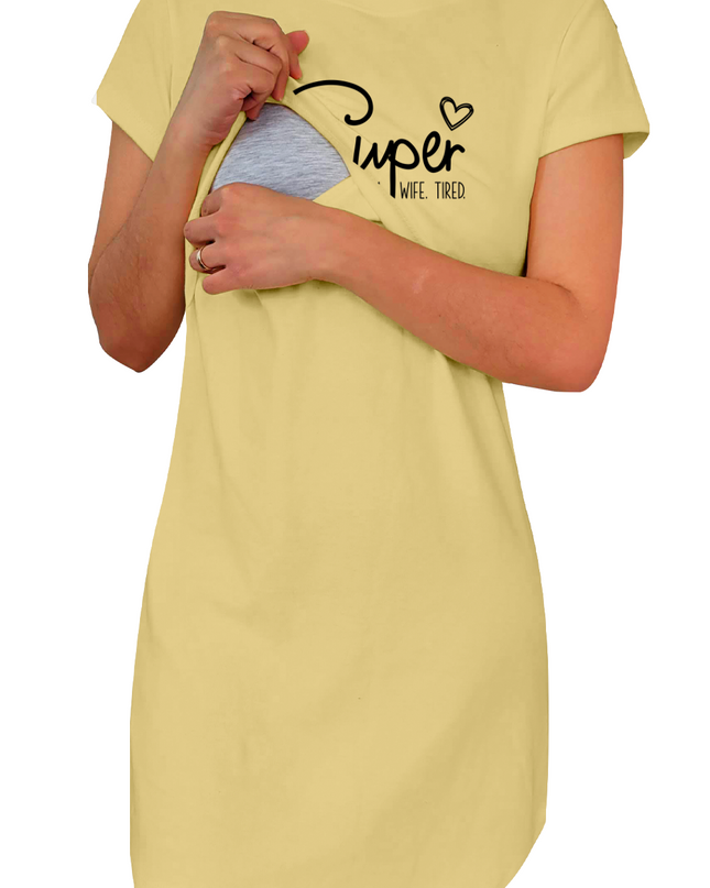 Vestido Camisón maternidad-lactancia mc. Super Wife