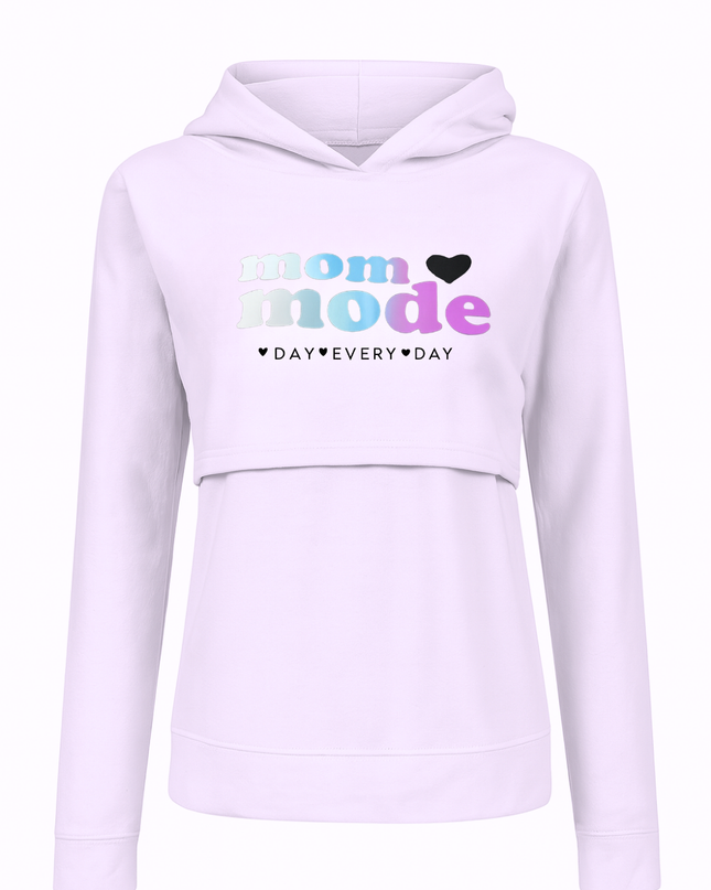 Sudadera ligera capucha estampada Lactancia. Mom mode