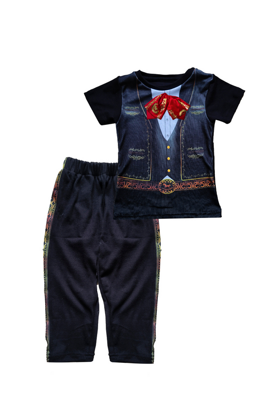 Conjunto Kids unisex 2-10 años mc. Charro mexicano moño real