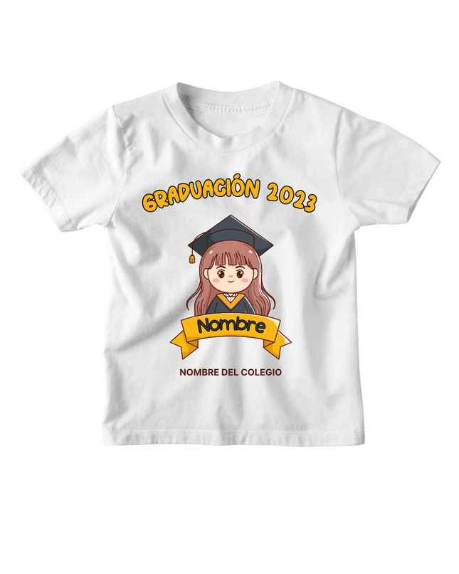 Playera Kids personalizada. Graduación toga