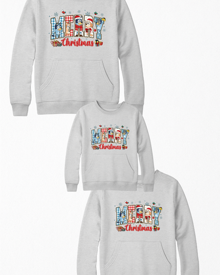 Sudadera afelpada Unisex. Bluey Navidad Mágica