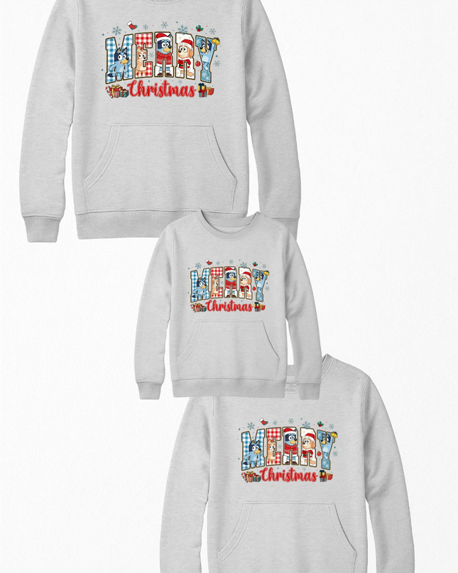 Sudadera afelpada Unisex. Bluey Navidad Mágica