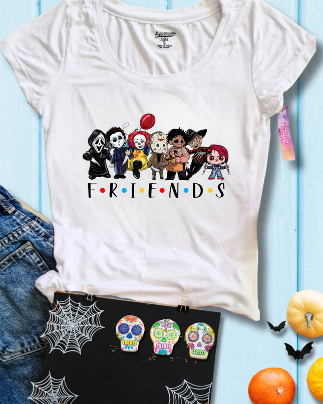 Playera Dama. Friends Horror Kids