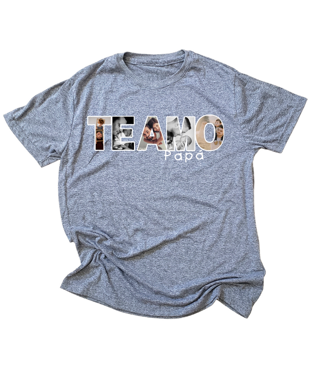 Playera caballero. Te amo papá Fotos personalizadas