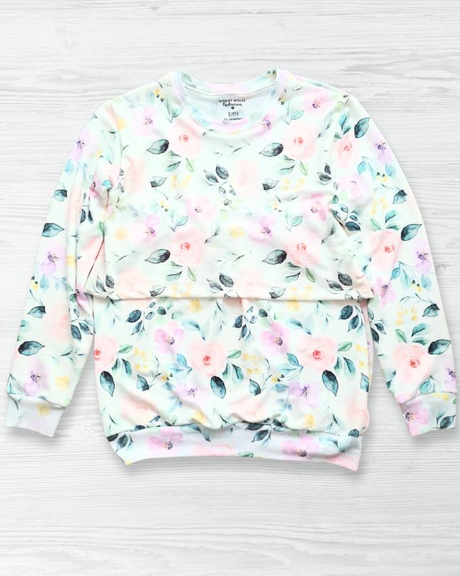 Sudadera ligera Full print. Flores Rosas