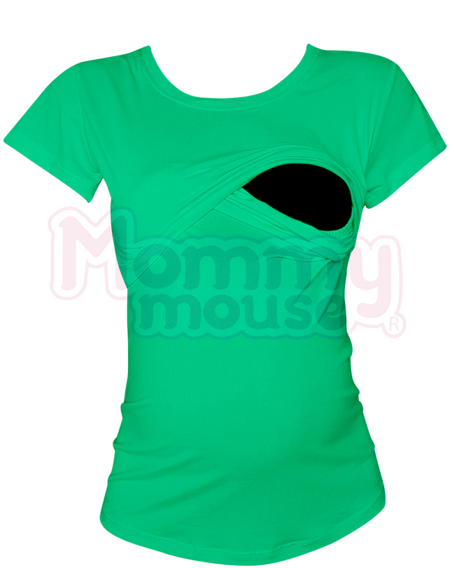 Blusa maternidad-lactancia. Verde