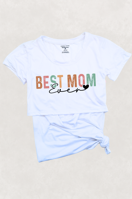 Blusa maternidad-lactancia mc estampada. Best Mom ever