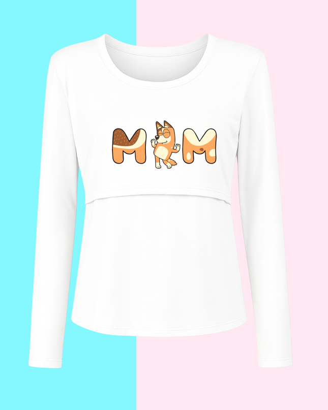 Blusa maternidad-lactancia Manga Larga. Mom Dog