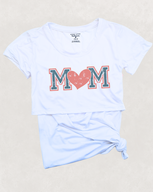 Blusa maternidad-lactancia mc estampada. Mom College