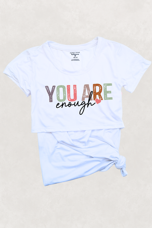 Blusa maternidad-lactancia mc estampada. You are enough