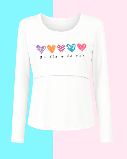Blusa maternidad-lactancia Manga Larga. Un día a la vez