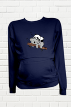 Sudadera ligera estampada Maternidad-lactancia. Koala y panda