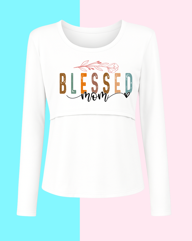 Blusa maternidad-lactancia Manga Larga. Blessed Mom