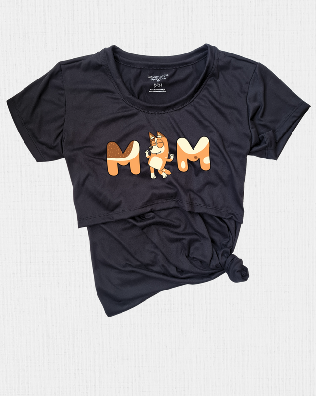 Blusa maternidad-lactancia mc estampada. Mom Chill letters