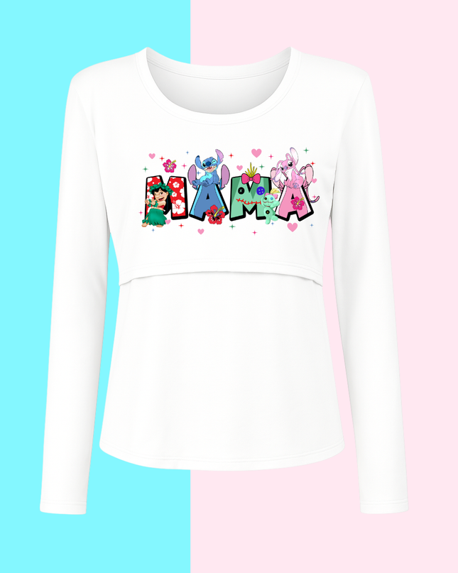Blusa maternidad-lactancia Manga Larga. Mamá Lilo