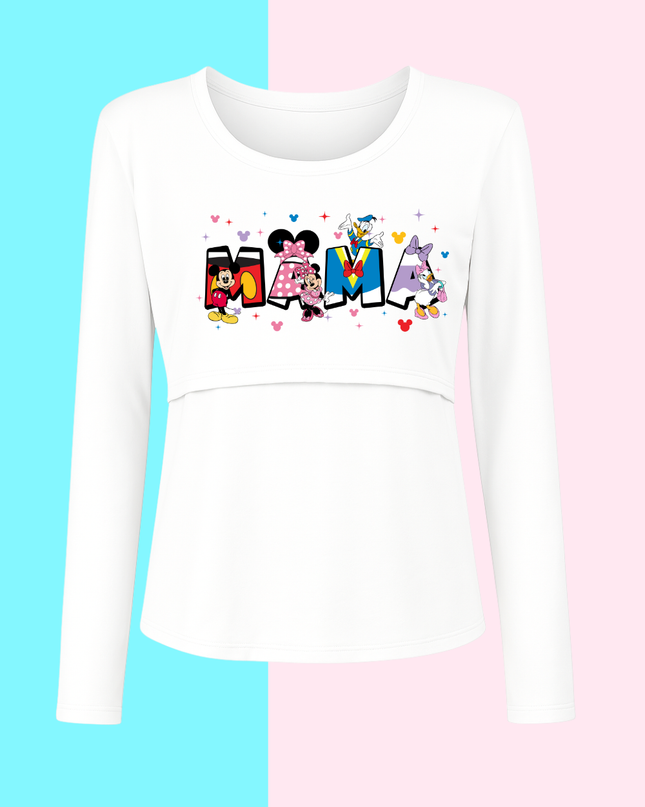 Blusa maternidad-lactancia Manga Larga. Mamá Mouse