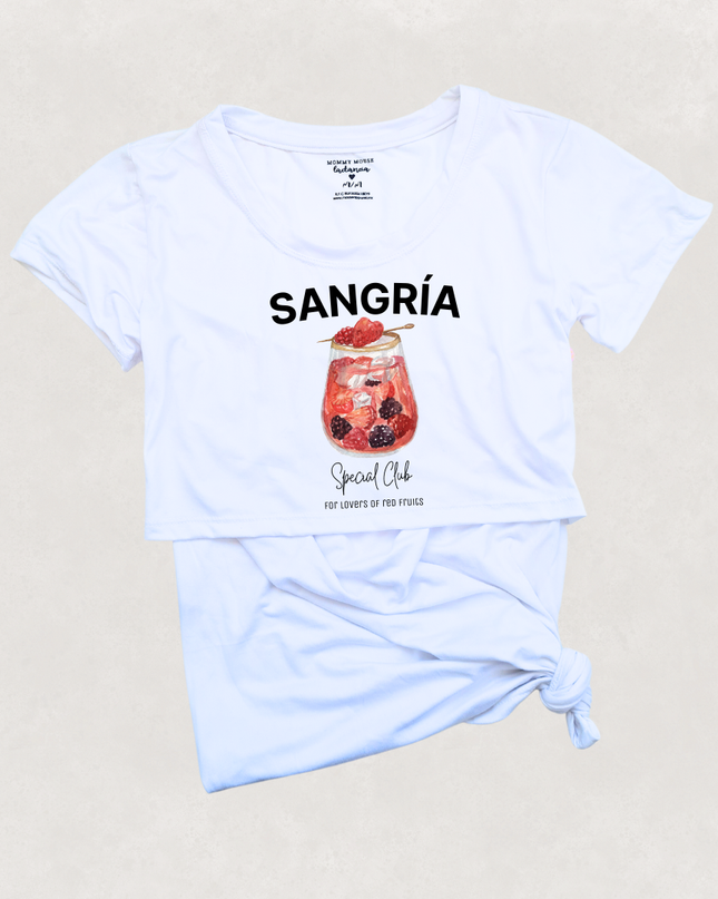 Blusa maternidad-lactancia mc estampada. Sangría