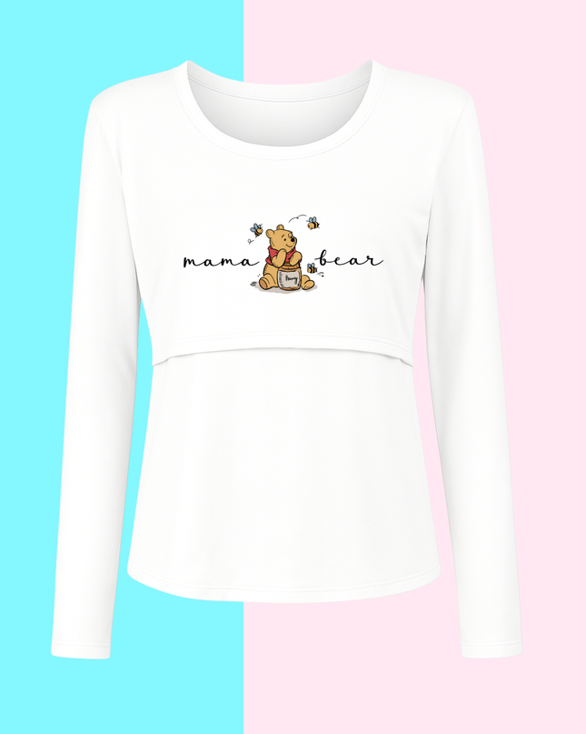 Blusa maternidad-lactancia Manga Larga. Mama bear winnie