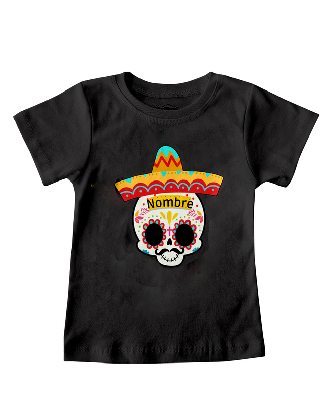 Playera Niño. Calaverita NOMBRE PERSONALIZADO