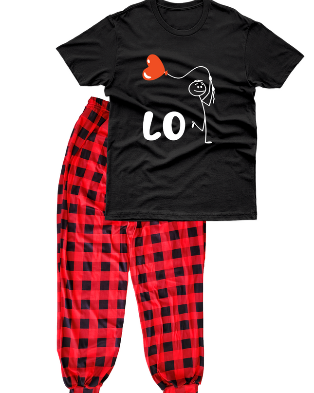 Pijama caballero manga corta. Love globos