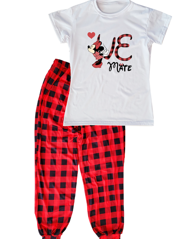 Pijama dama manga corta. Love Mouse cuadros