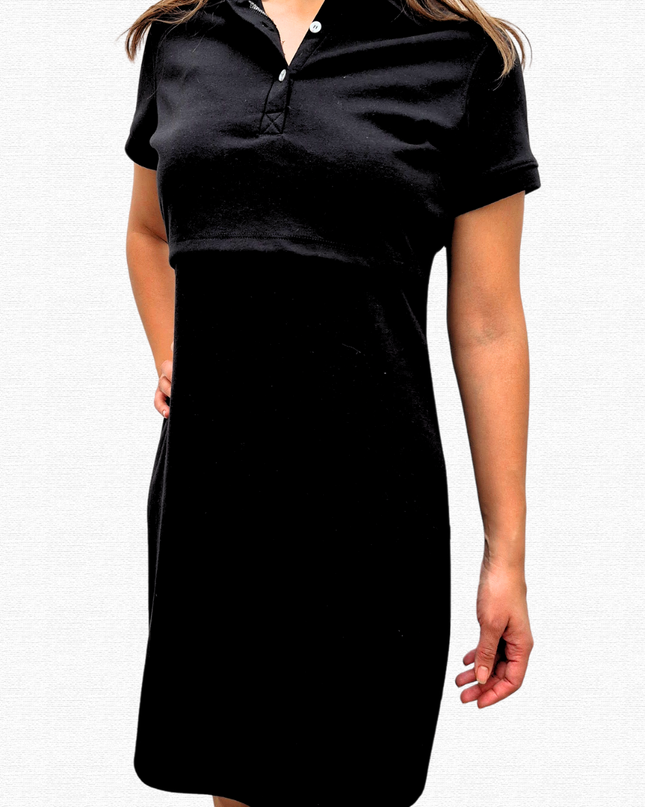 Vestido tipo polo Lactancia. Negro