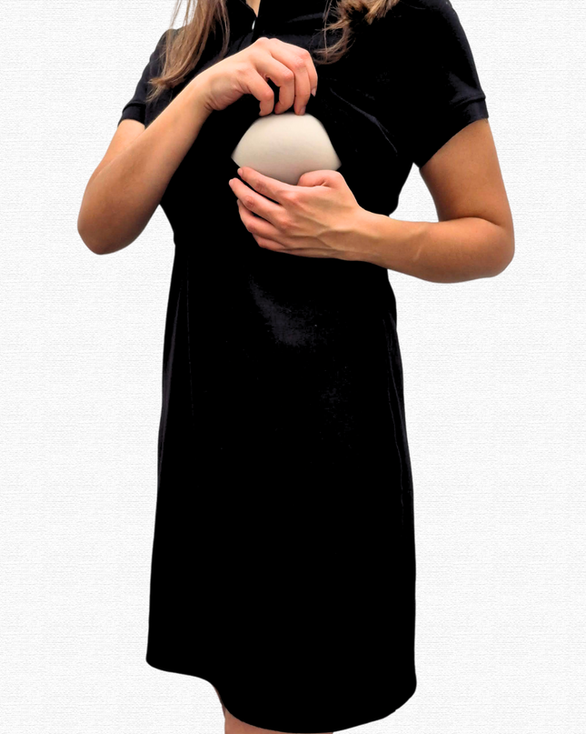 Vestido tipo polo Lactancia. Negro