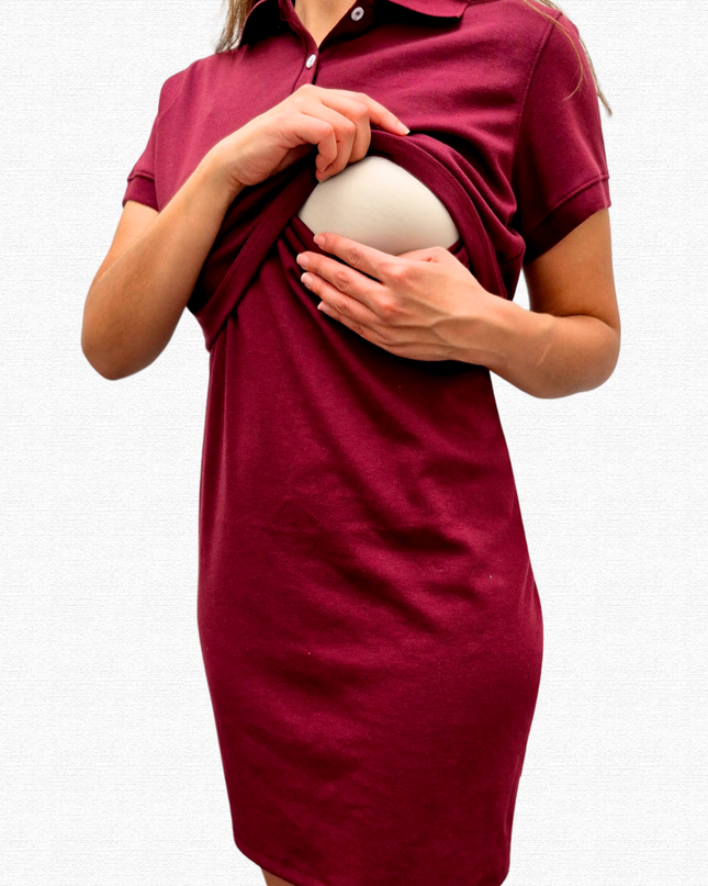 Vestido tipo polo Lactancia. Vino