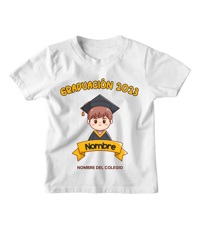 Playera Kids personalizada. Graduación toga