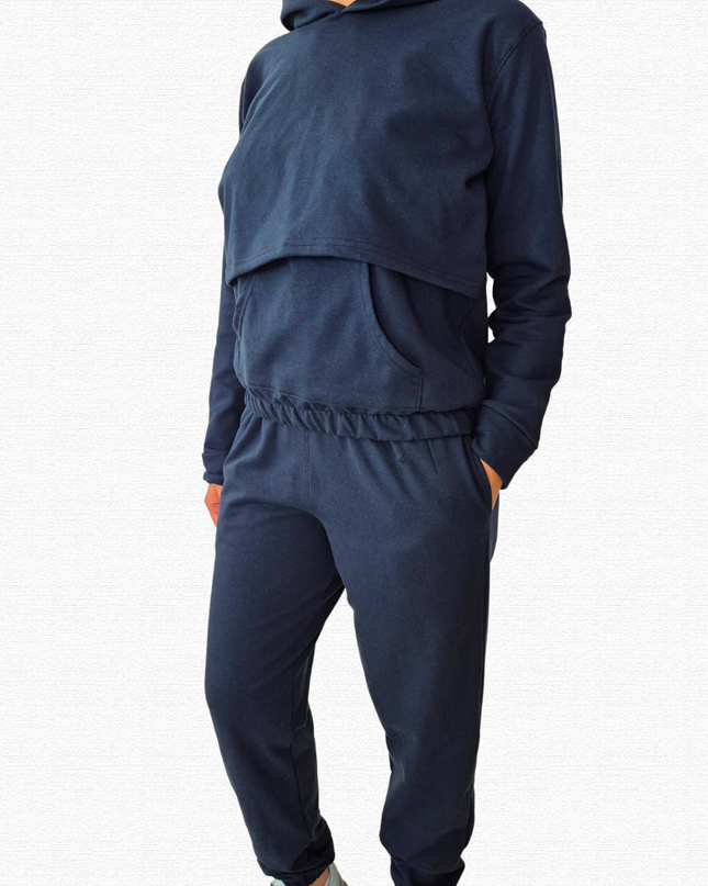Set de Lactancia Sudadera y Pants . Azul marino