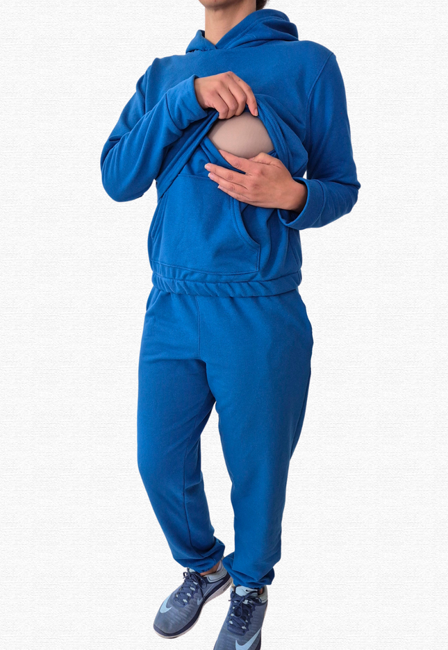 Set de Lactancia Sudadera y Pants . Azul Rey