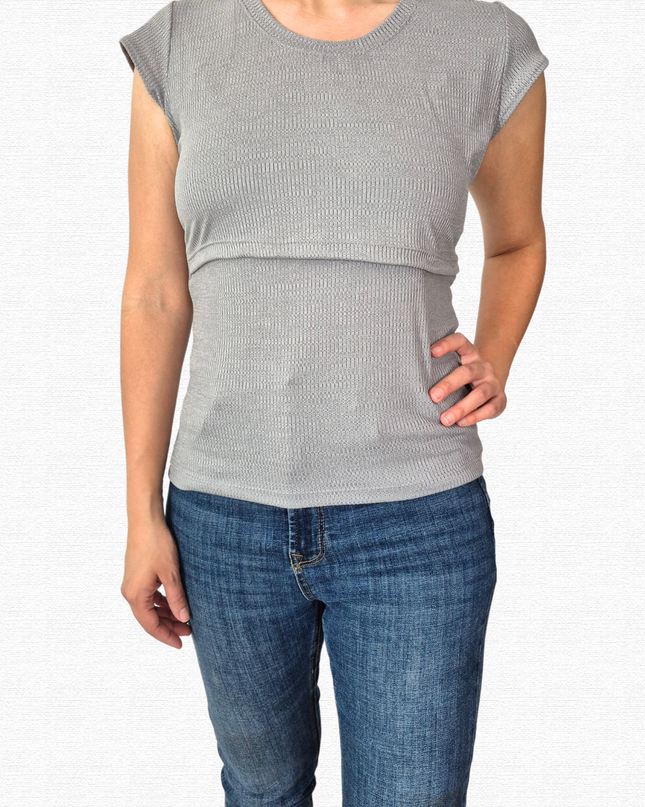 Blusa de lactancia Dolly. Gris plata