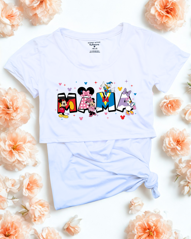 Blusa maternidad-lactancia mc estampada. Mama mouse