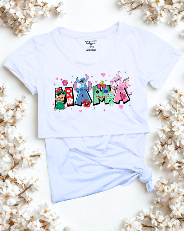 Blusa maternidad-lactancia mc estampada. Mamá Lilo