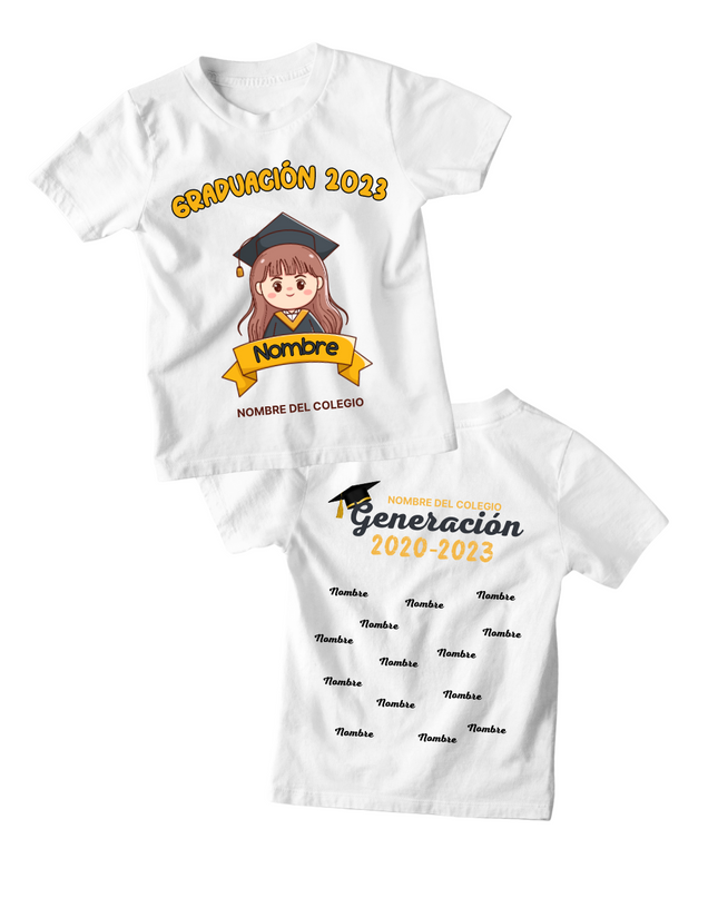 Playera Kids personalizada. Graduación toga