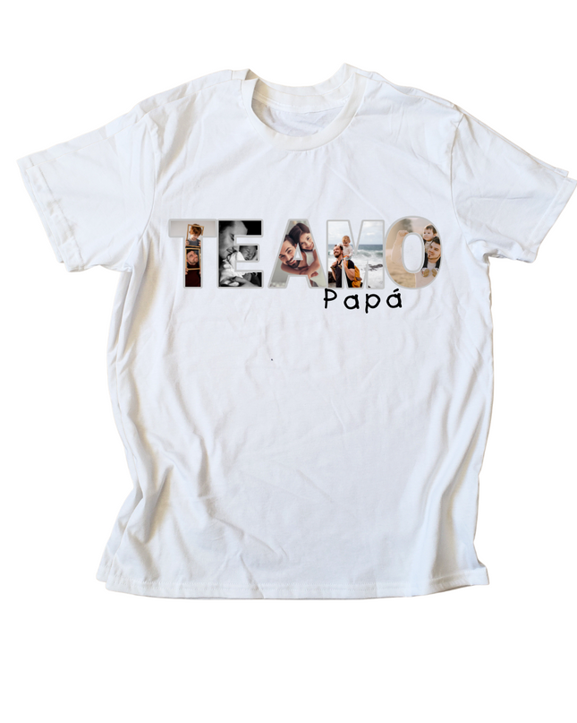 Playera caballero. Te amo papá Fotos personalizadas