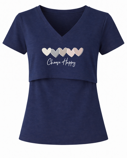 Blusa Lactancia cuello V algodón. Choose Happy