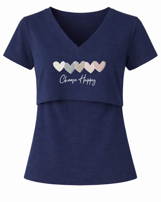 Blusa Lactancia cuello V algodón. Choose Happy