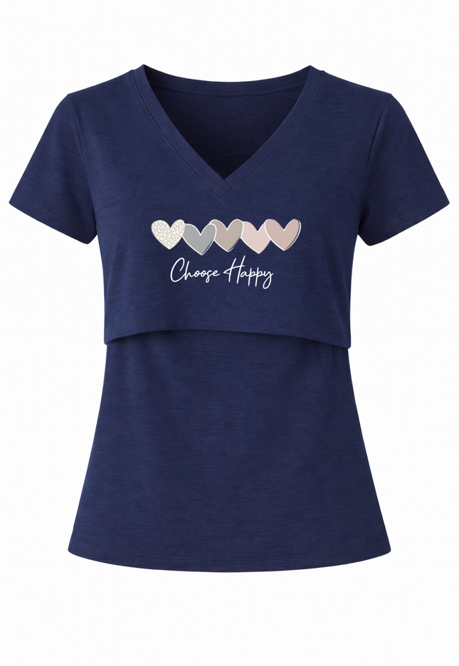 Blusa Lactancia cuello V algodón. Choose Happy