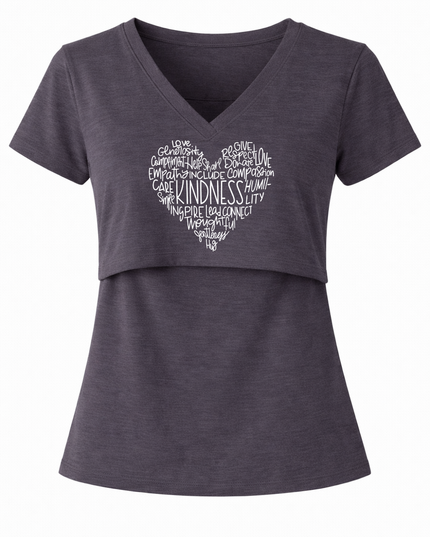 Blusa Lactancia cuello V algodón. Corazón amable