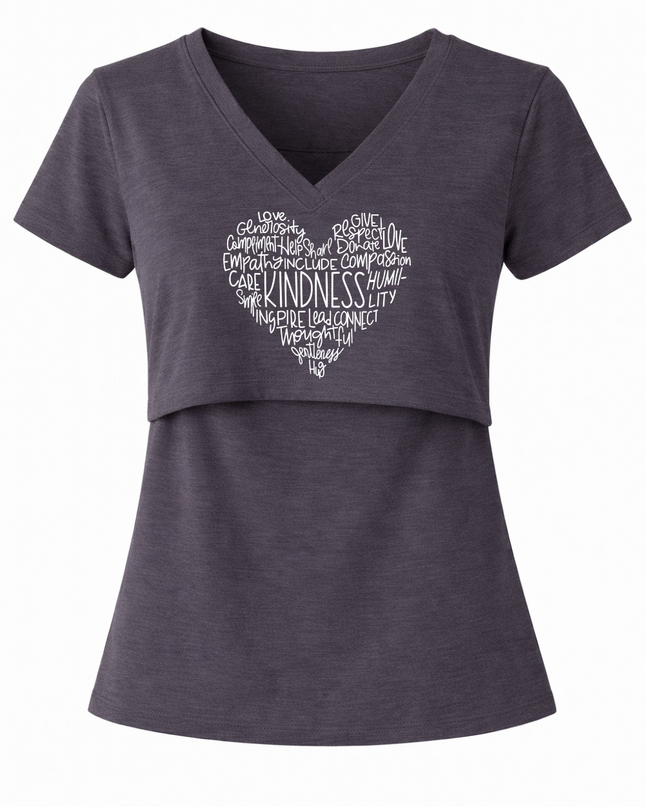 Blusa Lactancia cuello V algodón. Corazón amable