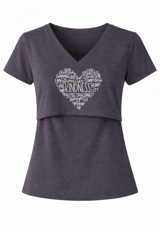 Blusa Lactancia cuello V algodón. Corazón amable