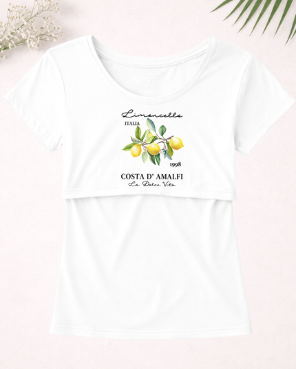 Blusa maternidad-lactancia mc estampada. Limoncells