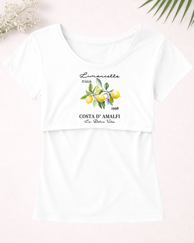 Blusa maternidad-lactancia mc estampada. Limoncells