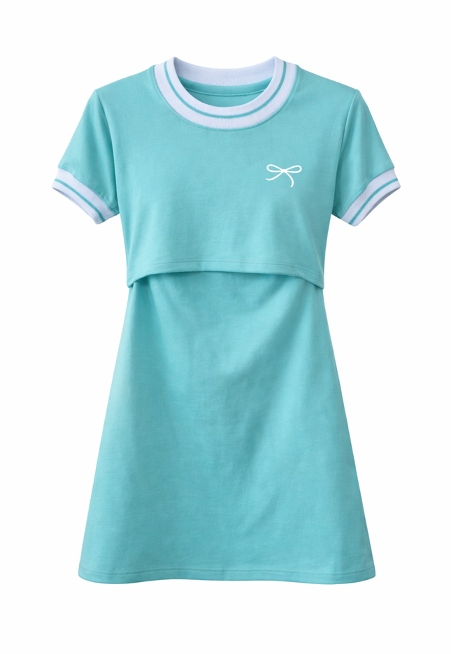 Vestido cuello deportivo Lactancia. Aqua