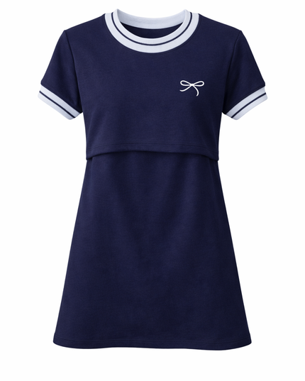 Vestido cuello deportivo Lactancia. Marino