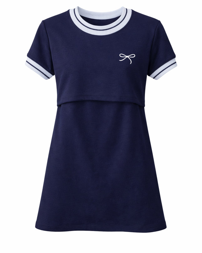 Vestido cuello deportivo Lactancia. Marino