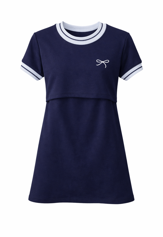 Vestido cuello deportivo Lactancia. Marino