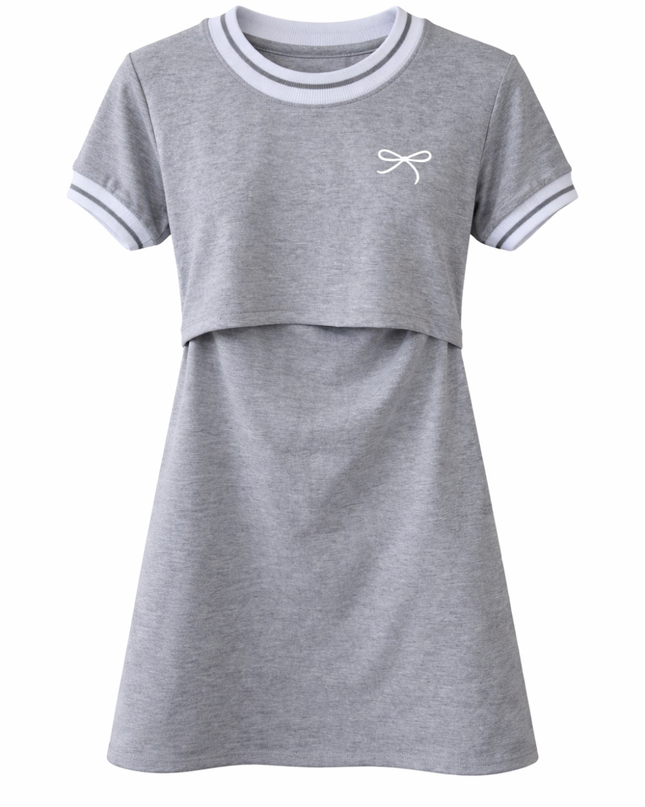 Vestido cuello deportivo Lactancia. Gris jaspe